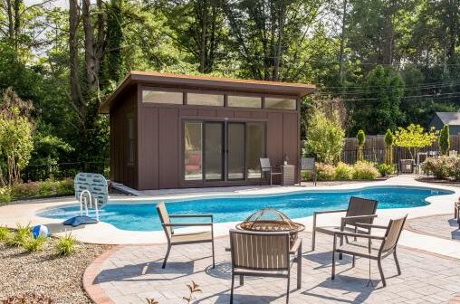 perfect outdoor pool shed