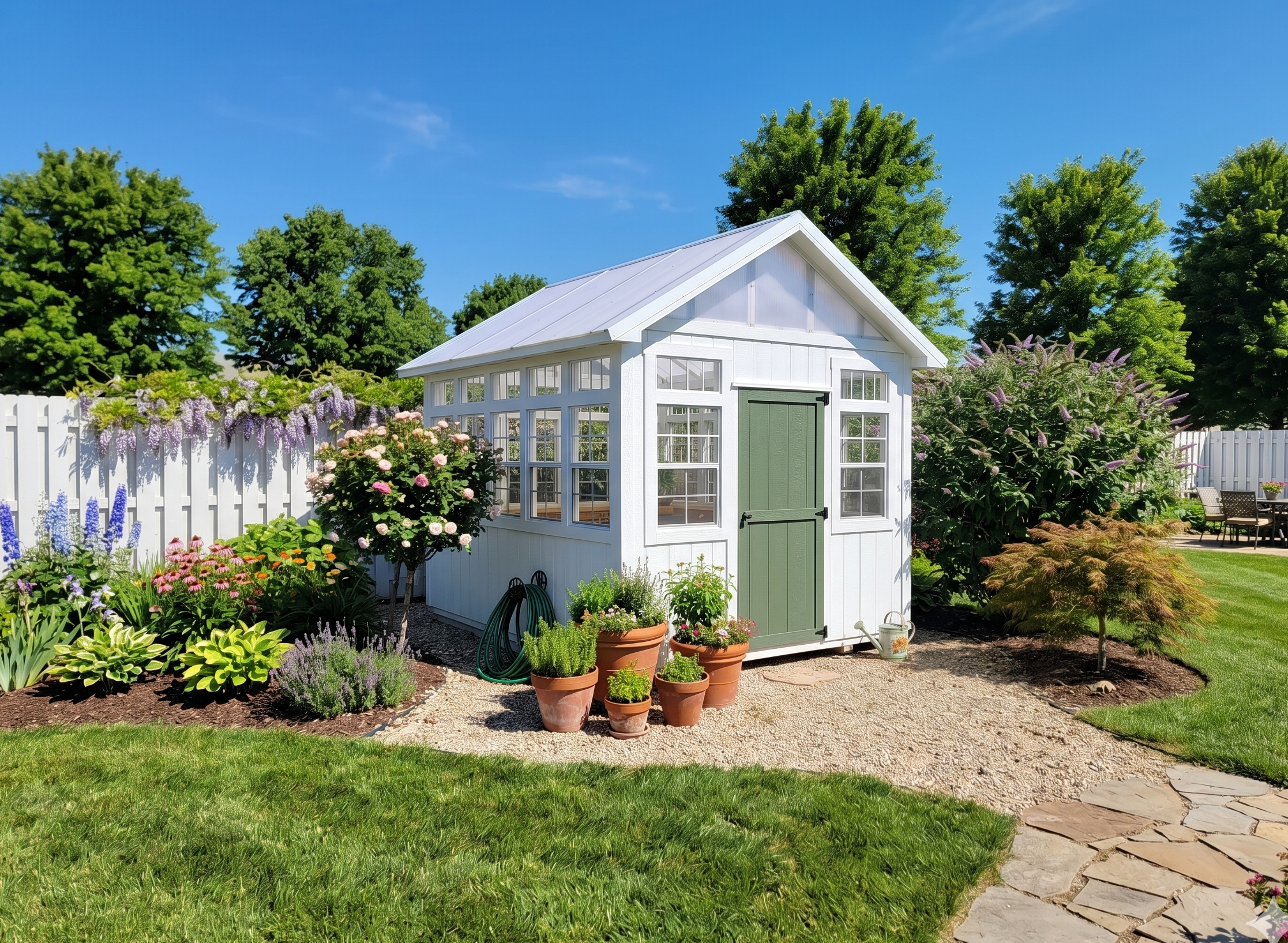 Greenhouse with landscaping 2