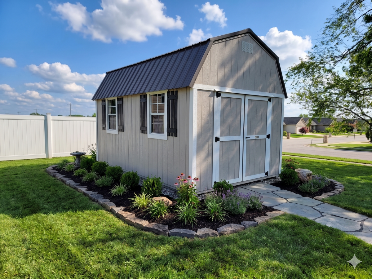 Lofted barn with landscaping